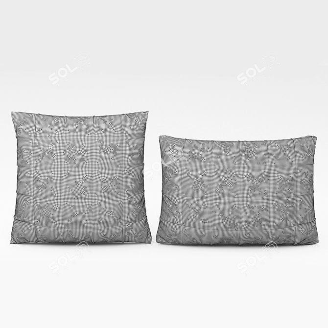 Muuto Soft Grid Cushion - Modern Square Decor Pillow 3D model image 4