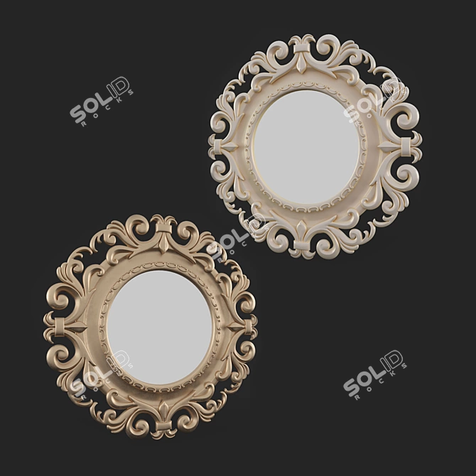 Elegant Reflective Mirror 3D model image 1