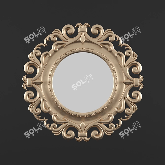 Elegant Reflective Mirror 3D model image 2