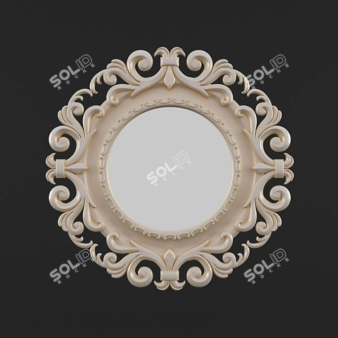 Elegant Reflective Mirror 3D model image 3