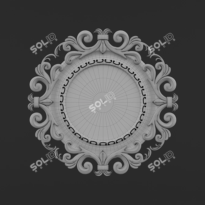 Elegant Reflective Mirror 3D model image 4