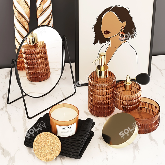 Elegant H&M Bathroom Set 3D model image 3