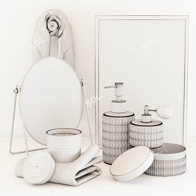 Elegant H&M Bathroom Set 3D model image 4