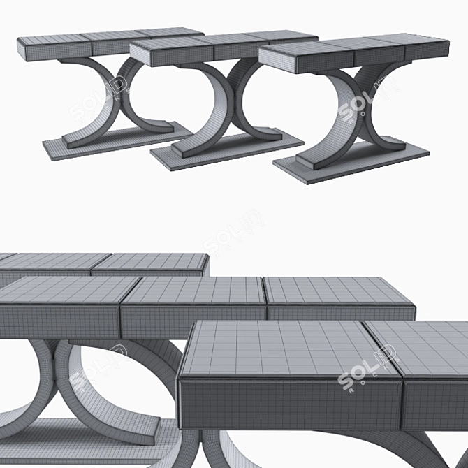 Elegant Kent Plus Console Table 3D model image 3