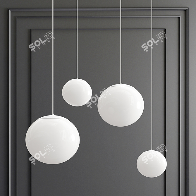 Minimalist Drop Pendant Light 3D model image 1