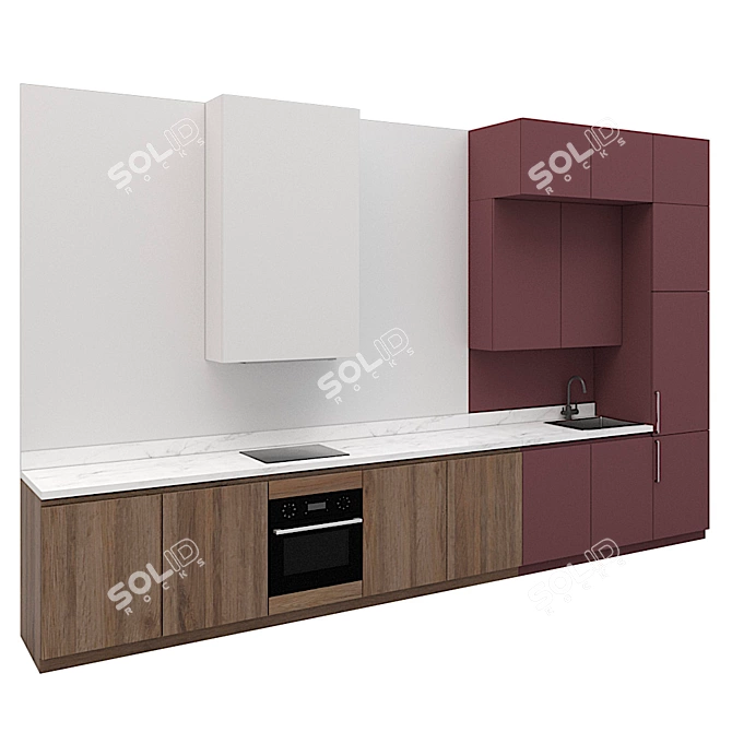 Corona Render Kitchen Model 3D model image 2