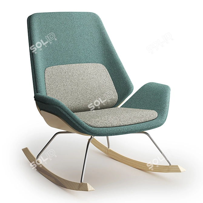 Fulton Rocking Armchair: Sleek and Stylish Comfort 3D model image 1