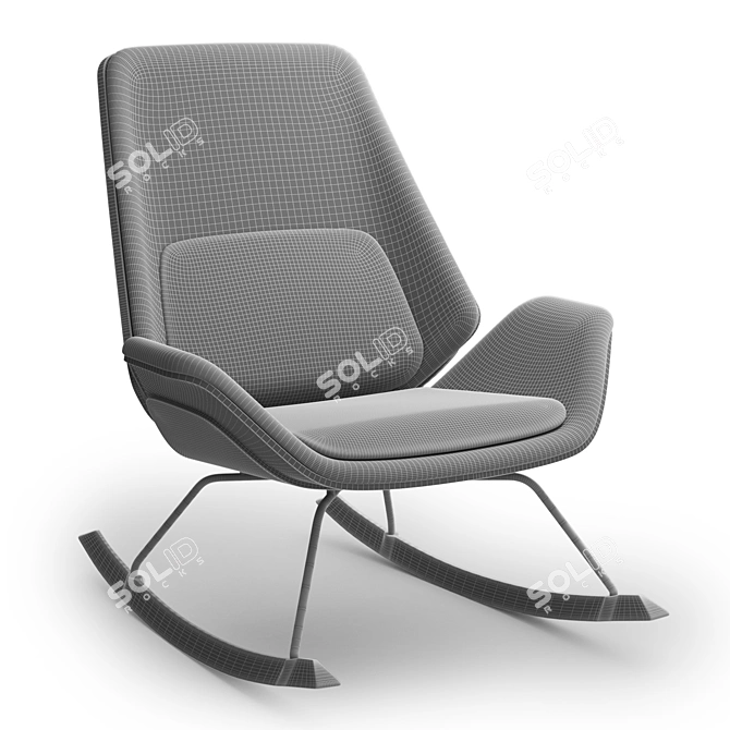 Fulton Rocking Armchair: Sleek and Stylish Comfort 3D model image 4