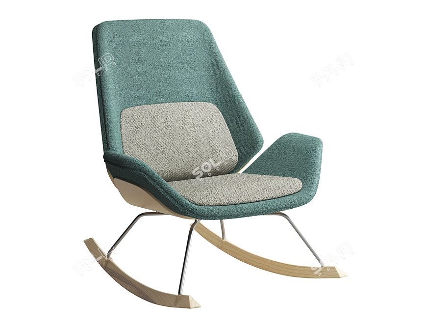 Fulton Rocking Armchair: Sleek and Stylish Comfort 3D model image 6