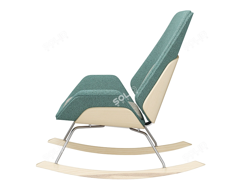 Fulton Rocking Armchair: Sleek and Stylish Comfort 3D model image 7