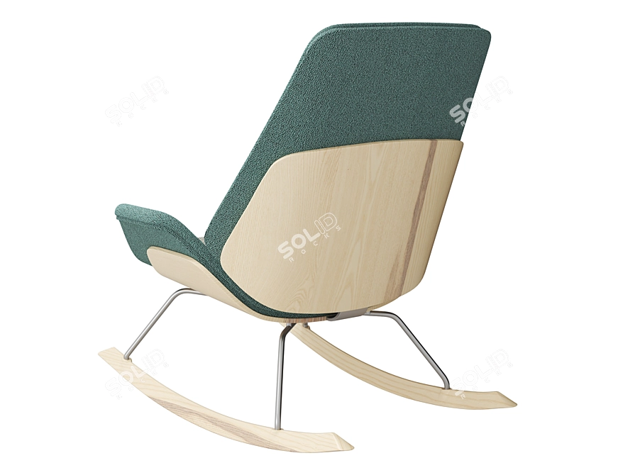 Fulton Rocking Armchair: Sleek and Stylish Comfort 3D model image 8