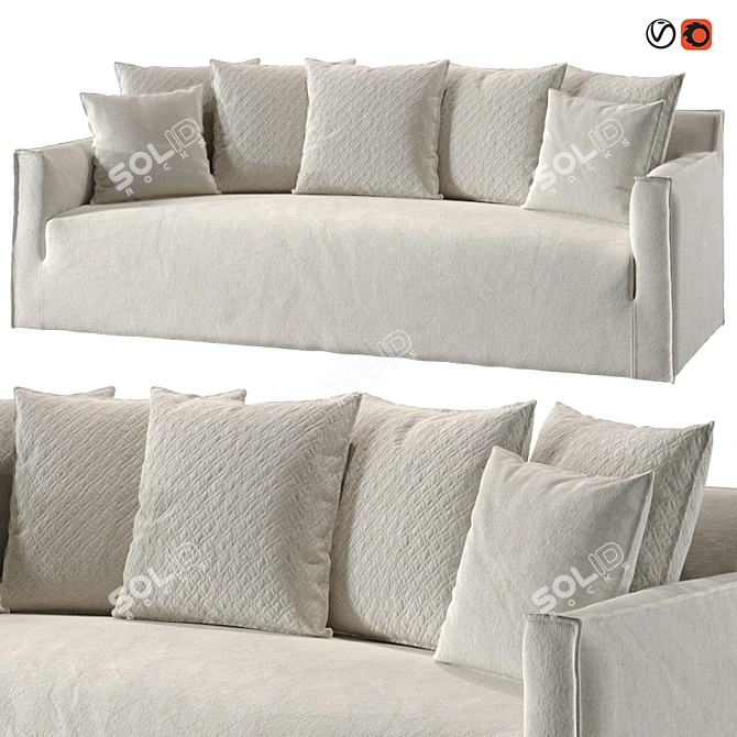 Elegant Casper Sofa: Perfect Blend of Style and Comfort 3D model image 1