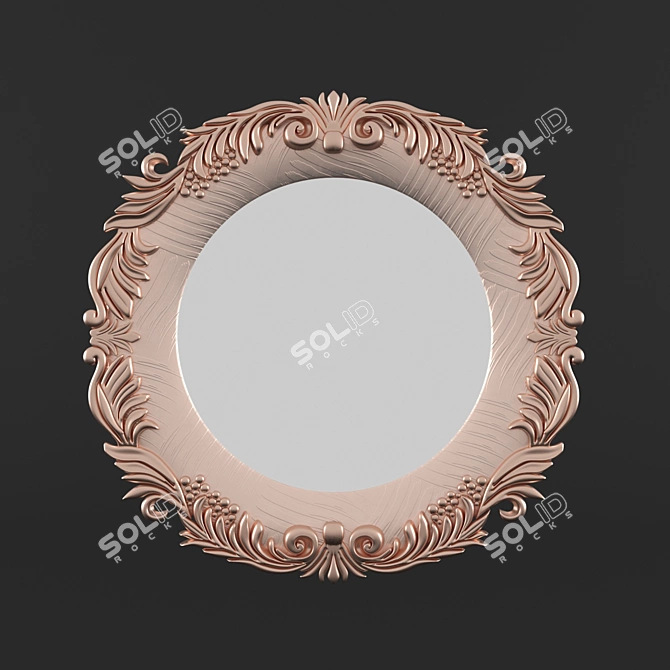 Sleek Circular Mirror: Reflect in Style 3D model image 1