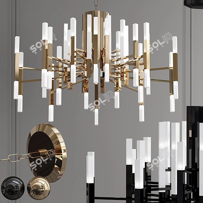 Luxury Modern Villa Chandelier 3D model image 1