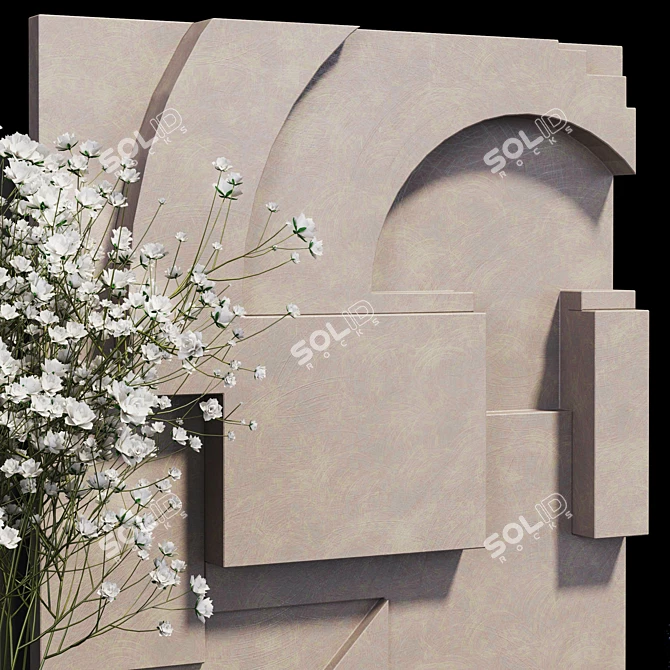 Wildflower Wonder Decorative Composition 3D model image 4