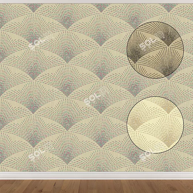 Seamless Wallpaper Set - 3 Colors 3D model image 1