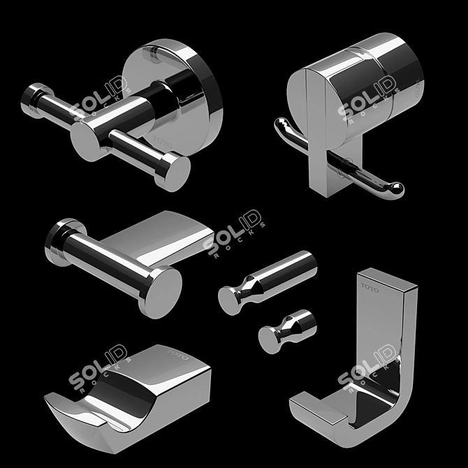 Toto Robe Hooks: Stylish Collection for Ultimate Convenience 3D model image 1