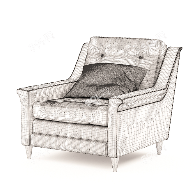 Elegant Tenreiro Armchair 3D model image 2