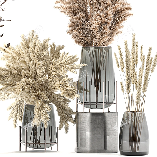 Natural Reed Bouquet 3D model image 2