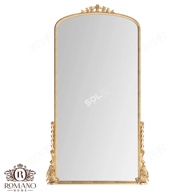 Amelie's Grand Romano Mirror: Handcrafted Italian Design 3D model image 1