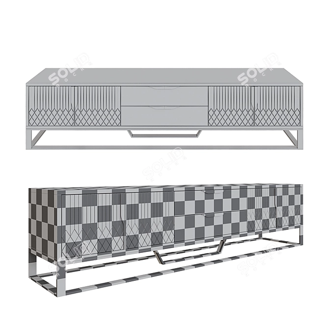 Aro Modern Black TV Stand: Stylish & Sleek 3D model image 2