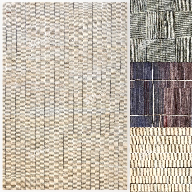 Modern Minimalist Rug: 2000mm Width, 3000mm Height 3D model image 1