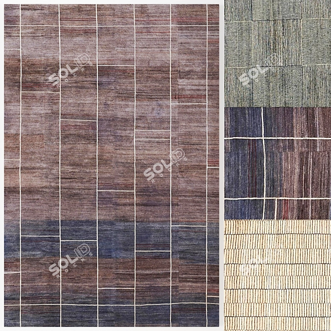 Modern Minimalist Rug: 2000mm Width, 3000mm Height 3D model image 2