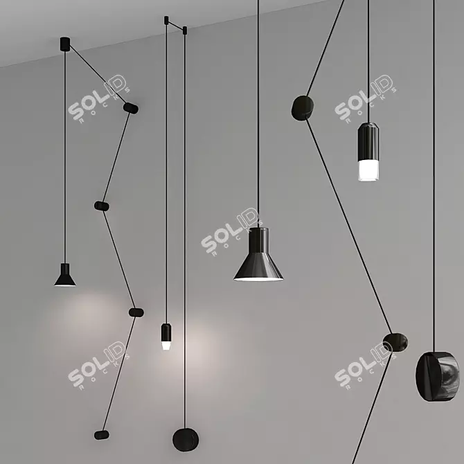 Modern Pendant Lamp Collection: NEURO and VIBIYA 3D model image 1