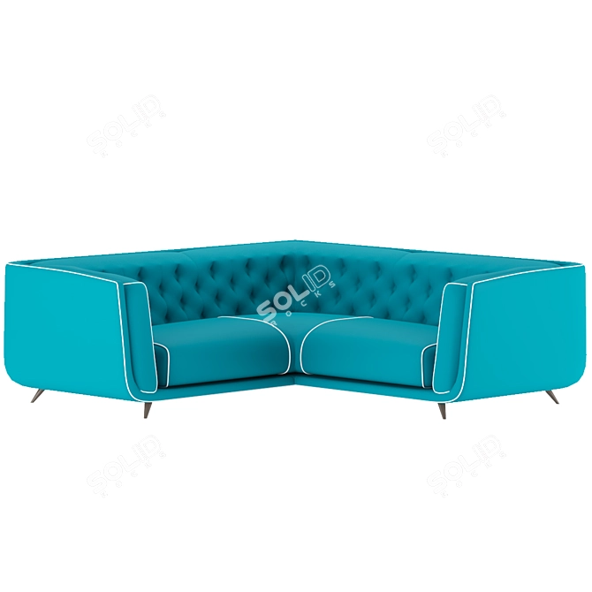 Ocean Blue Piquant Corner Sofa 3D model image 1