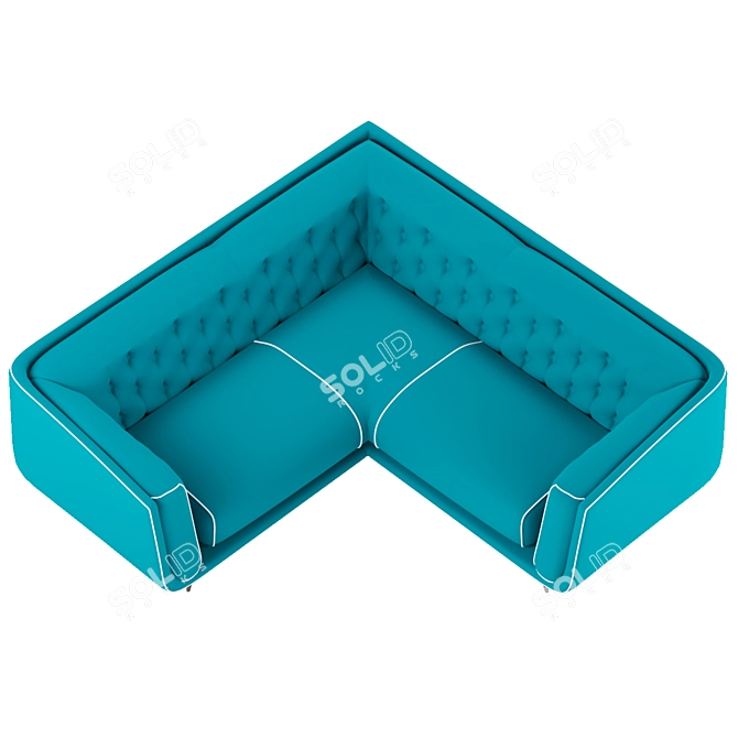 Ocean Blue Piquant Corner Sofa 3D model image 2