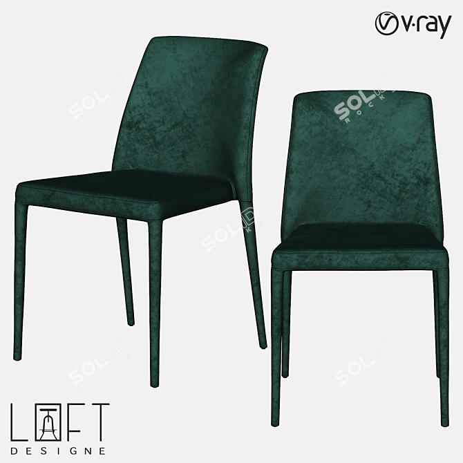 Elegant Fabric Chair- LoftDesigne 3D model image 1