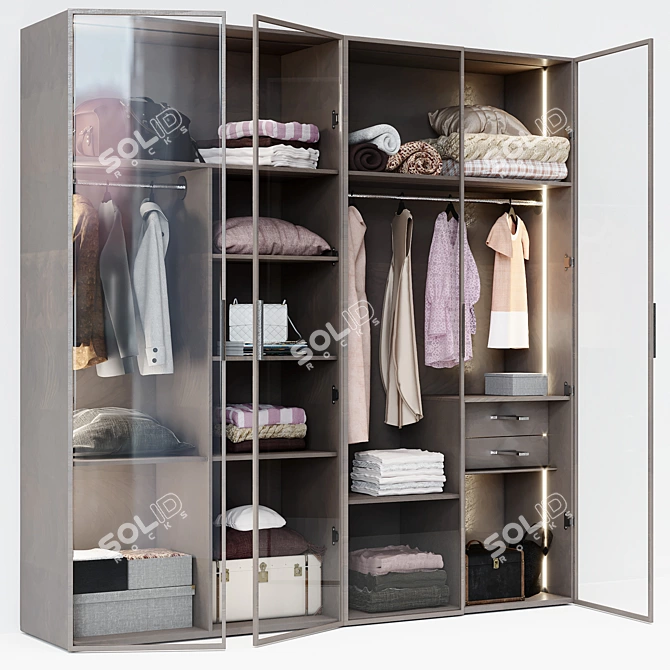 Elegant Glass Wardrobe by Colmar 3D model image 2