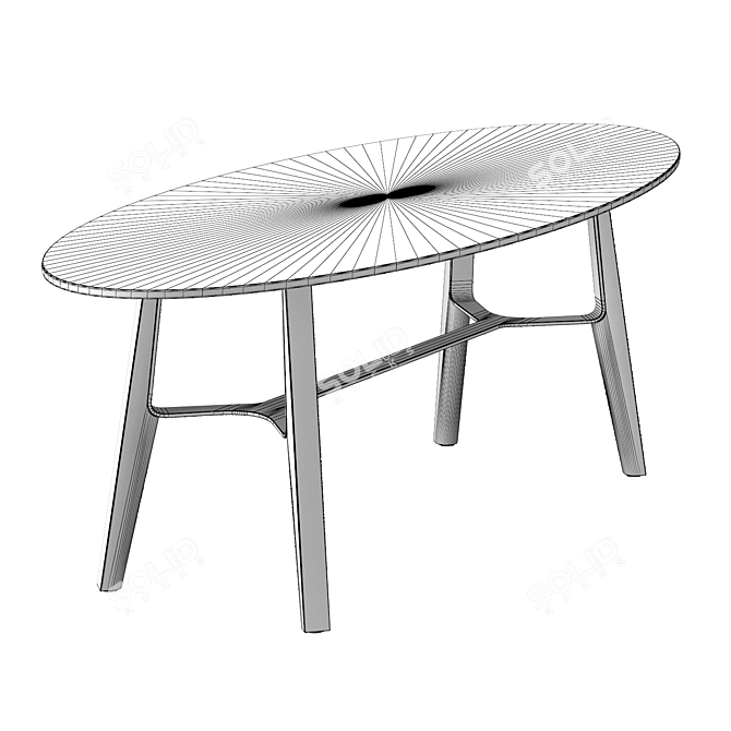 Modern Oval Coffee Table - Liu CT 3D model image 5