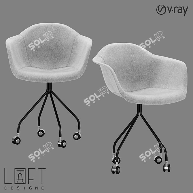LoftDesigne 3568: Stylish Fabric and Metal Chair 3D model image 1