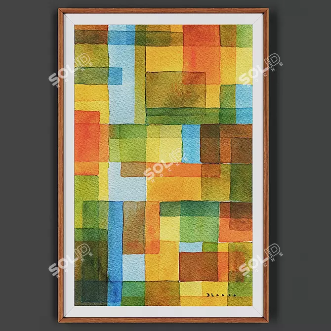 Wooden Frame Picture Art 3D model image 1