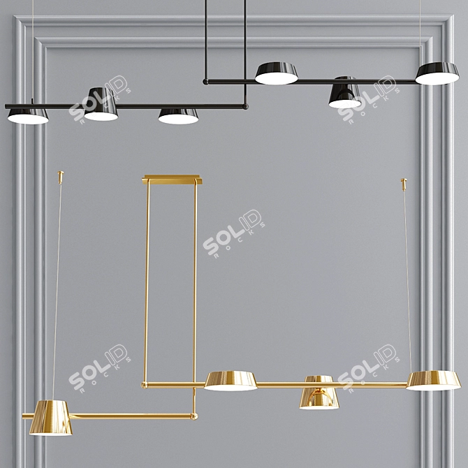 Elegant Toivola Metal & Acrylic Pendant 3D model image 4