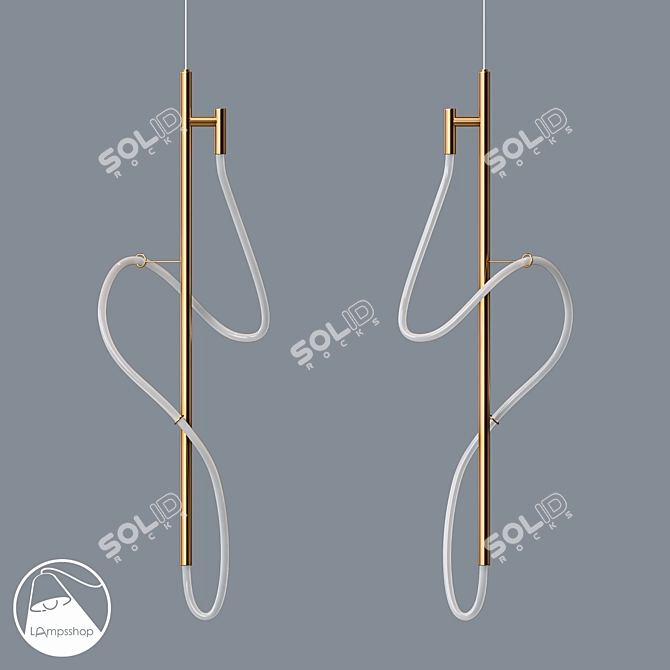 Sleek Elegance Chandelier 3D model image 1