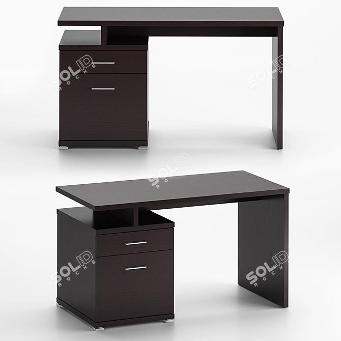 Irving 2-Drawer Office Desk 3D model image 3