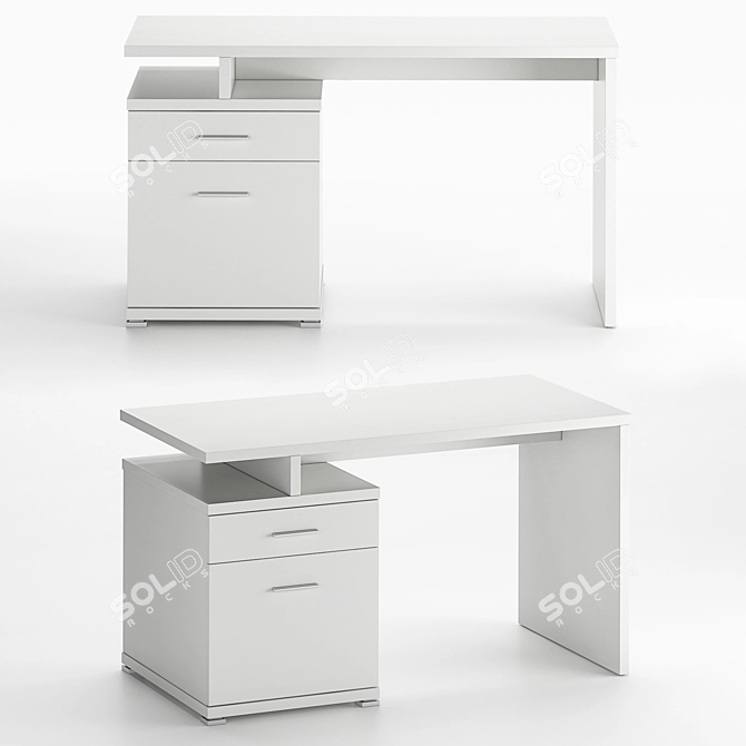 Irving 2-Drawer Office Desk 3D model image 4