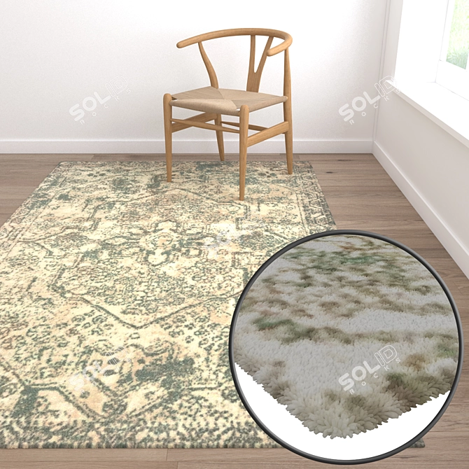 Title: Versatile 3-Piece Carpet Set 3D model image 5