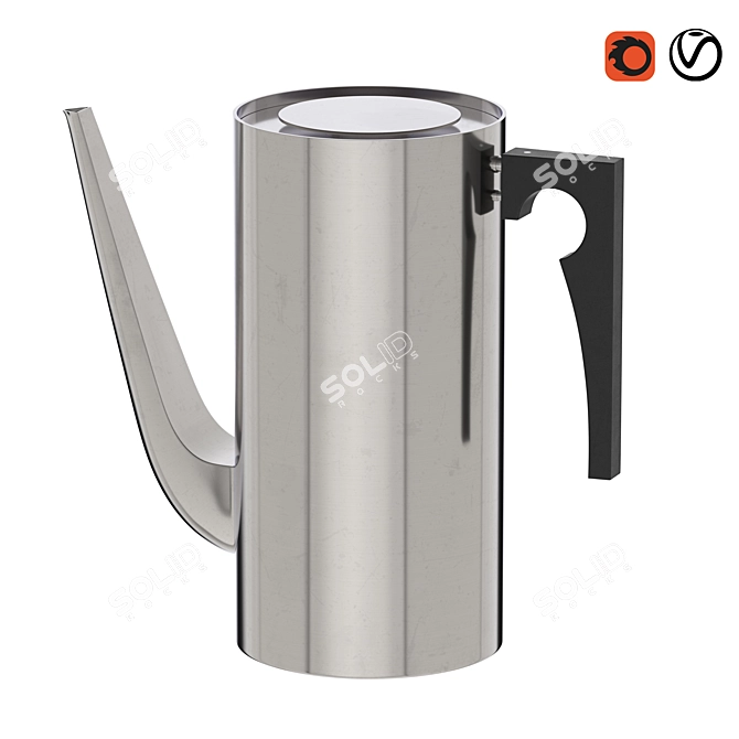 Elegant Arne Jacobsen Coffee Pot 3D model image 2