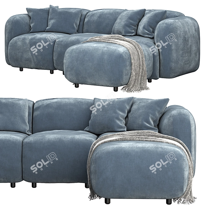 Elegant Normann Copenhagen Swell Sofa 3D model image 3