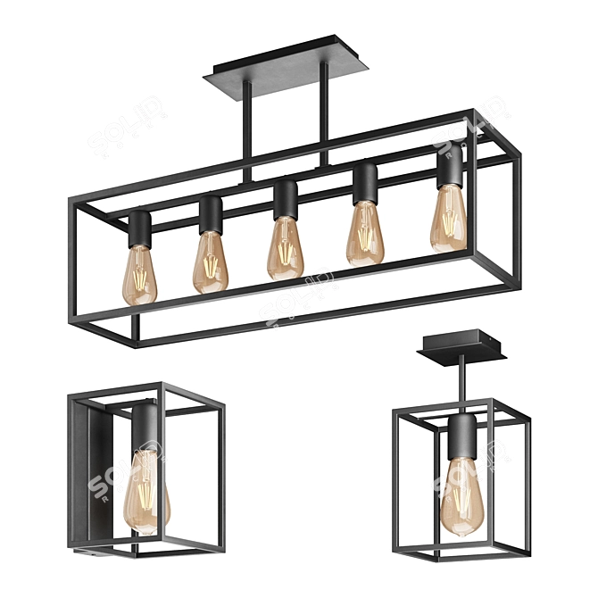 Modern Nowodvorski CRATE Pendant Light 3D model image 1