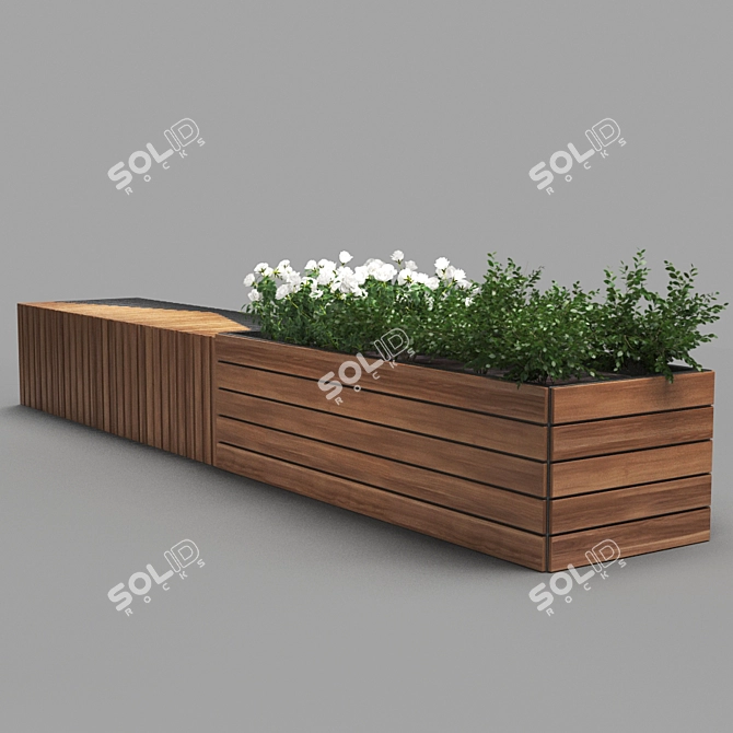 Unique Poly Count Bench 3D model image 2