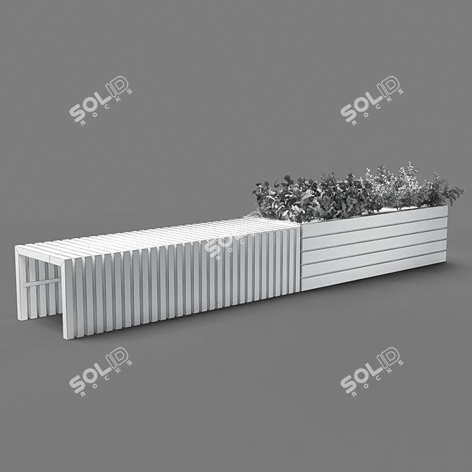 Unique Poly Count Bench 3D model image 3