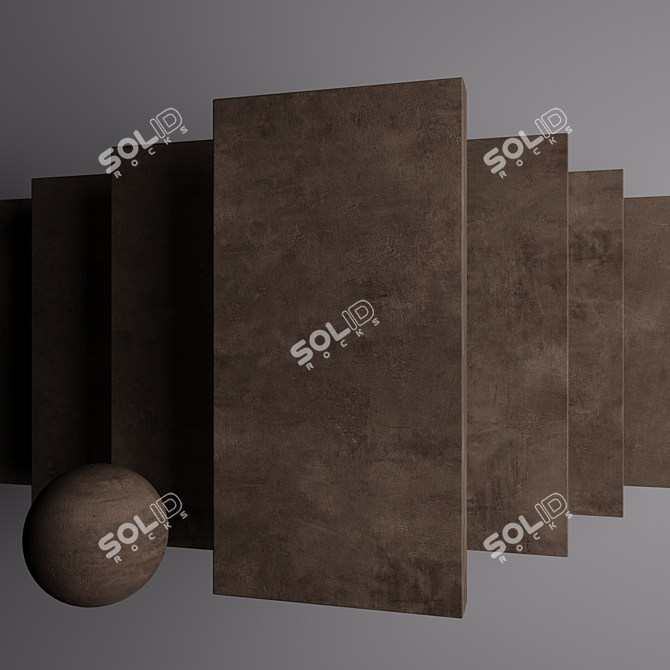 Ares Brown Concrete Set | 10 HD Textures 3D model image 1