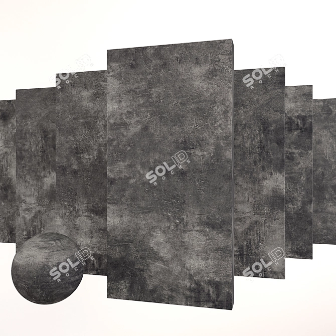 Ares Black Concrete Set: High-Quality 3D Textures 3D model image 1