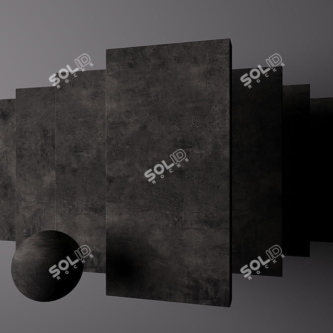 Ares Black Concrete Set: High-Quality 3D Textures 3D model image 2