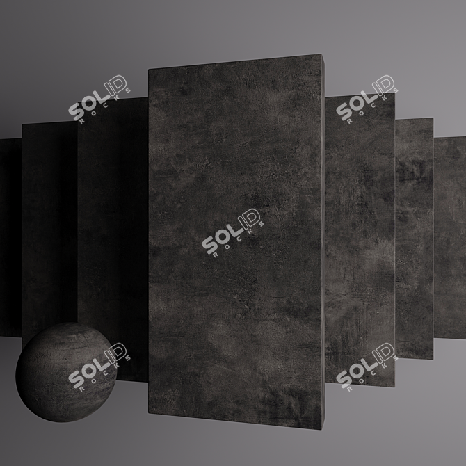 Ares Black Concrete Set: High-Quality 3D Textures 3D model image 3