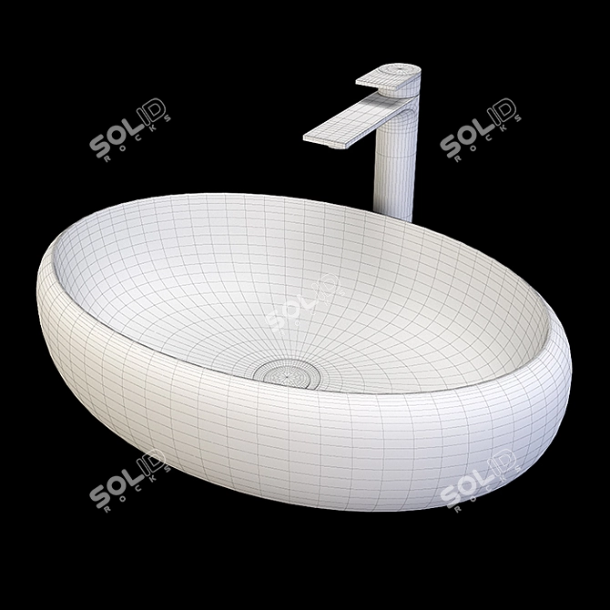 Elegant Melana MLN-A252 Sink Set 3D model image 3